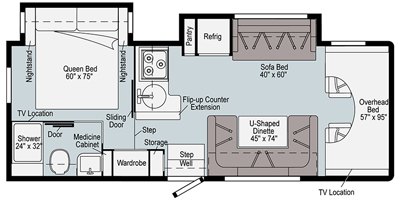 2021 Winnebago Spirit 26T floorplan