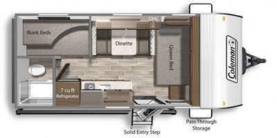 2021 Dutchmen Coleman Lantern LT 17FQWE floorplan