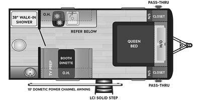 2021 Keystone Hideout (Single Axle) 178RB floorplan