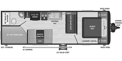 2021 Keystone Hideout (Travel Trailer - West) 26RLSWE floorplan