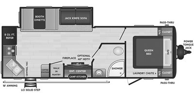 2021 Keystone Hideout (Travel Trailer - East/All) 258RK floorplan