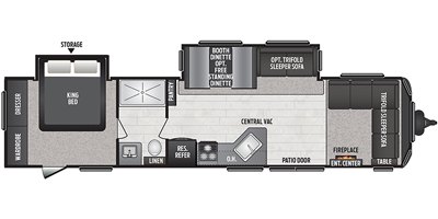 2021 Keystone Hideout (Travel Trailer - East/All) 38FDDS floorplan