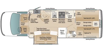 2021 Coach House Platinum 271XL FR floorplan