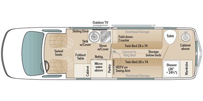 2021 Coach House Arriva V24 TB floorplan