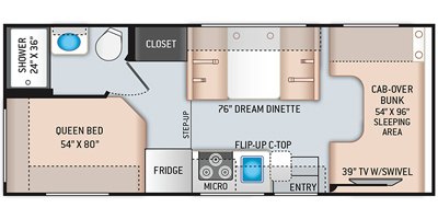 2021 Thor Motor Coach Freedom Elite 22HE floorplan