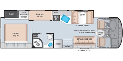 2021 Thor Motor Coach Freedom Traveler A32 floorplan