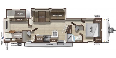 2021 Highland Ridge Mesa Ridge Limited MR331BHS floorplan