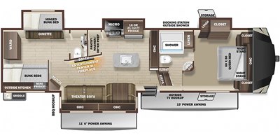2021 Highland Ridge Mesa Ridge MF374BHS floorplan