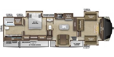 2021 Highland Ridge Mesa Ridge MF373RBS floorplan