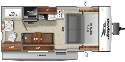 2021 Jayco Jay Feather Micro 173MRB floorplan