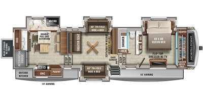 2021 Jayco North Point 380RKGS floorplan