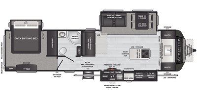 2021 Keystone Sprinter Limited (Travel Trailer) 333FKS floorplan