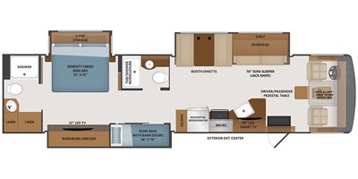 2021 Fleetwood Fortis 36DB floorplan