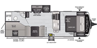 2021 Keystone Outback Ultra-Lite 244UBH floorplan