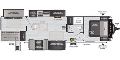 2021 Keystone Outback 340BH floorplan