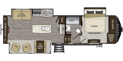 2021 Keystone Alpine 3020RE floorplan