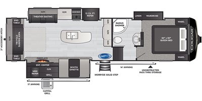 2021 Keystone Cougar (East) 302RLS floorplan