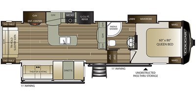 2021 Keystone Cougar (East) 307RES floorplan