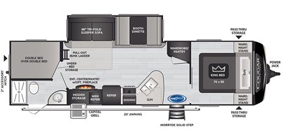 2021 Keystone Cougar Half-Ton (East) 29BHS floorplan