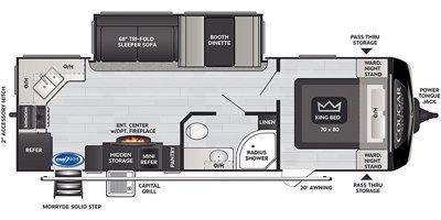 2021 Keystone Cougar Half-Ton (East) 26RKS floorplan