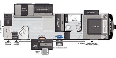 2021 Keystone Cougar Half-Ton (All Regions) 29RKS floorplan