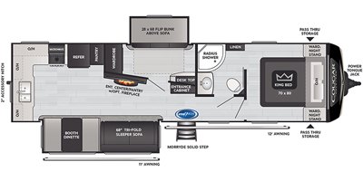 2021 Keystone Cougar Half-Ton (All Regions) 31MBS floorplan