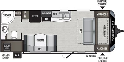 2021 Keystone Passport SL Series (East) 197RB floorplan