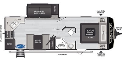2021 Keystone Cougar Half-Ton (West) 24SABWE floorplan