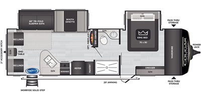 2021 Keystone Cougar Half-Ton (West) 29RLDWE floorplan