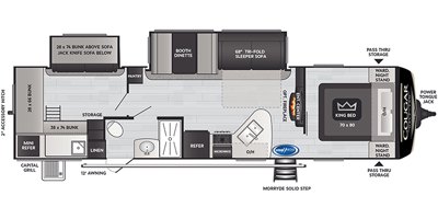 2021 Keystone Cougar Half-Ton (West) 32RDBWE floorplan