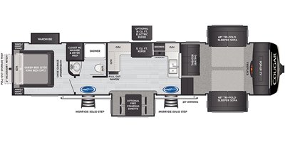 2021 Keystone Cougar (East) 354FLS floorplan