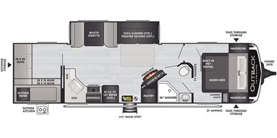 2021 Keystone Outback Ultra-Lite 302UBH floorplan