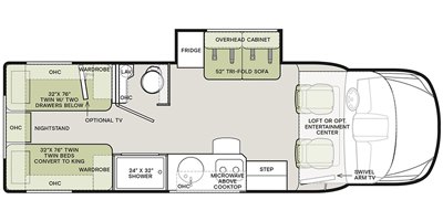 2021 Tiffin Motorhomes Wayfarer 25 TW floorplan