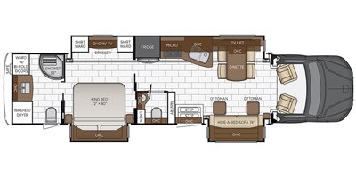 2021 Newmar Supreme Aire 4051 floorplan