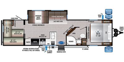 2021 East To West Della Terra 291BH floorplan