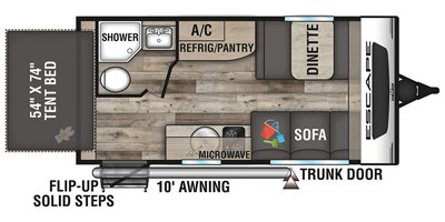 2021 KZ Escape E160RBT floorplan