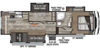 2021 KZ Sportsmen Fifth Wheel 303MB floorplan