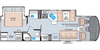 2021 Thor Motor Coach Hurricane 31C floorplan