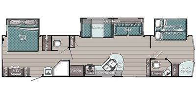 2021 Gulf Stream Kingsport Lodge 408TBS floorplan