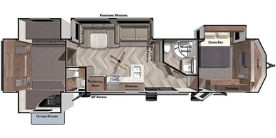 2021 Forest River Wildwood Lodge 42QBQ floorplan
