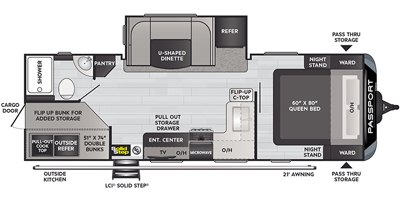 2021 Keystone Passport Grand Touring (West) 2401BHWE GT floorplan