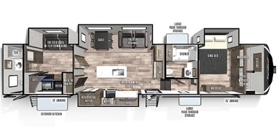 2021 Forest River Cardinal Limited 383BHLE floorplan