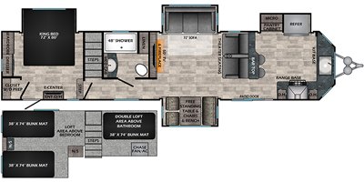 2021 CrossRoads Hampton HP388FKL floorplan