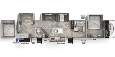 2021 Forest River Wildwood Heritage Glen 353BED floorplan