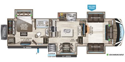 2021 Grand Design Solitude 346FLS-R floorplan