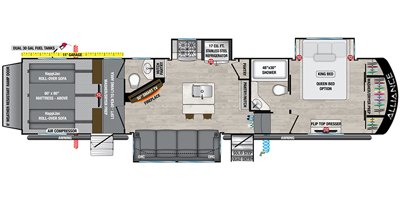 2021 Alliance RV Valor 36V11 floorplan