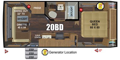 2021 Outdoors RV Back Country Series 20BD floorplan