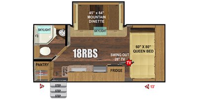 2021 Outdoors RV Mountain Series (Creekside Class) 18RBS floorplan