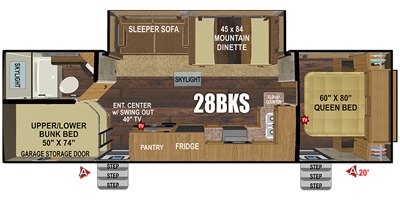 2021 Outdoors RV Mountain Series (Timber Ridge Class) 28BKS floorplan