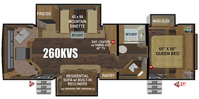 2021 Outdoors RV Mountain Series (Blackstone Class) 260KVS floorplan